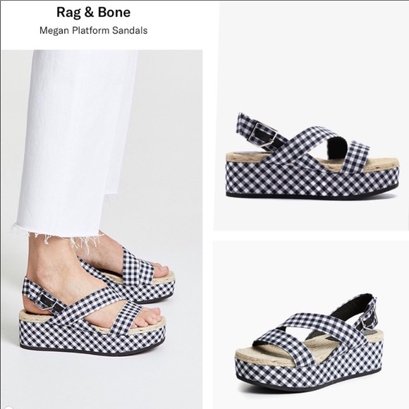 MEGAN SANDAL NAVY GINGHAM - Picture 8 of 8